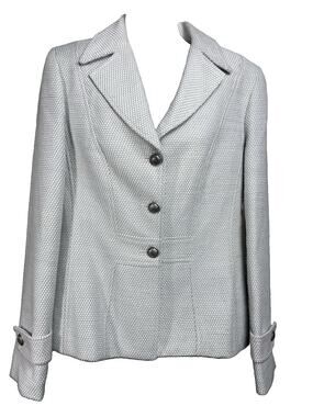 Vintage Y2K Juliana Women's Blazer Jacket size 4 Gray White Textured Knit USA